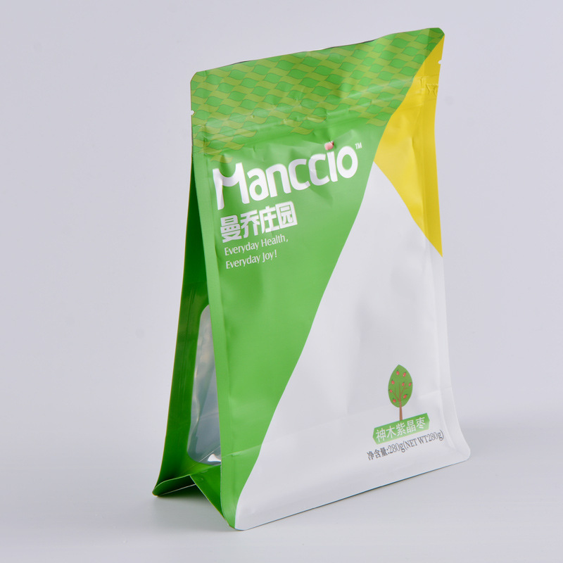 雪花酥包装袋现货红枣干果糕点心抹茶通用八边封自立拉链袋食品级