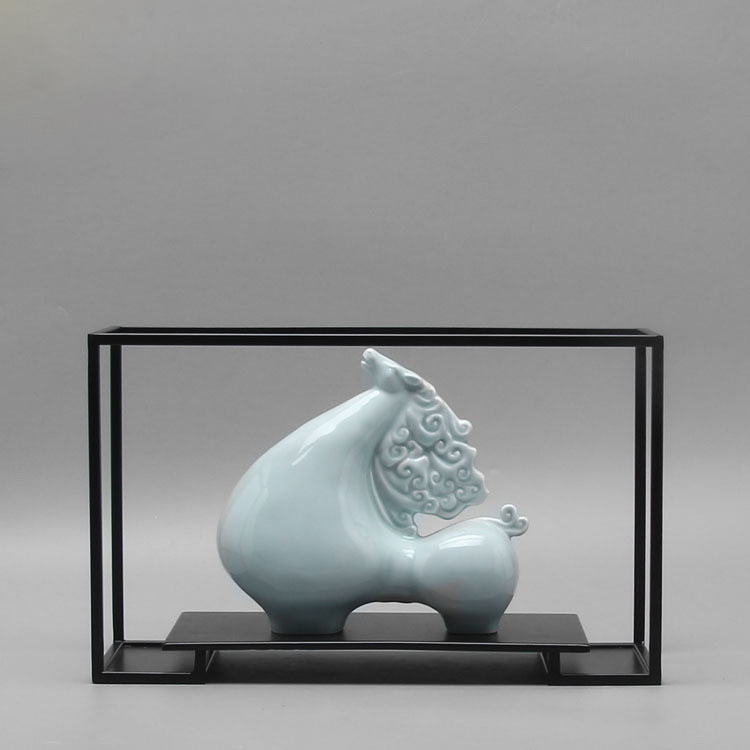 新中式现代创意铁艺陶瓷摆件电视柜玄关酒柜办公室软装饰品|ru