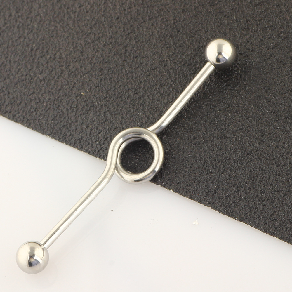 5-Piece Industrial Earring Set Long Rod Piercing Earrings Stainless Steel Ear Cartilage Jewelry Set detail image 22