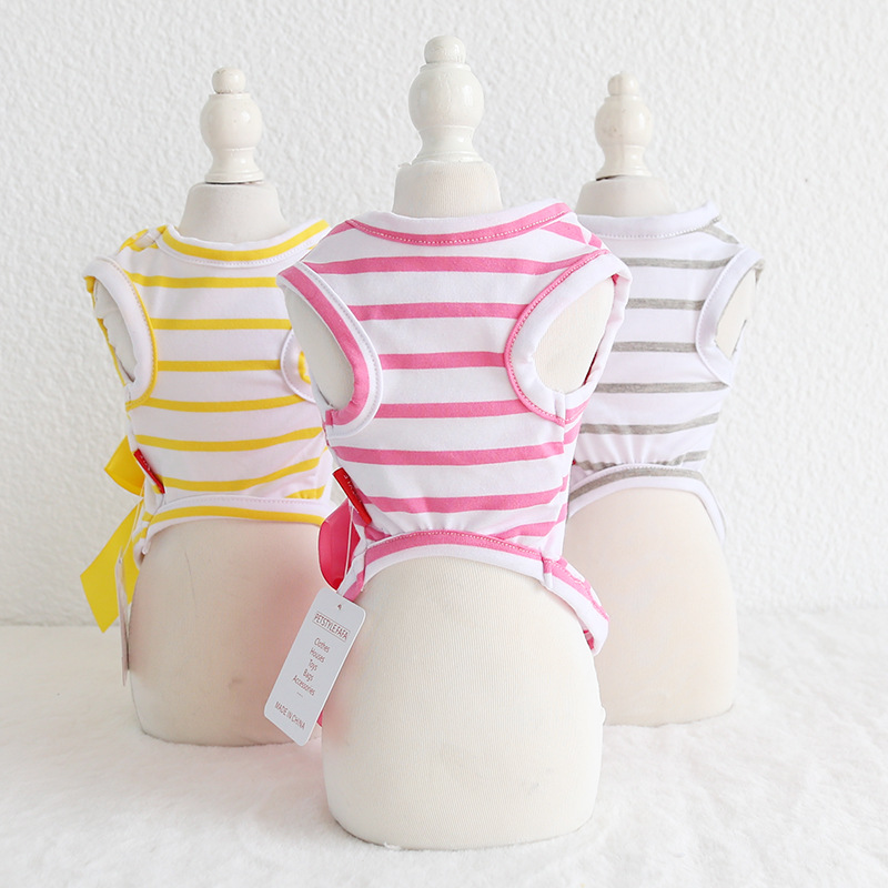 三色条纹大蝴蝶结背心