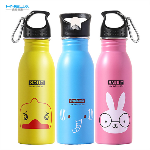 K601 American children's pot 304 stainless steel sports water bottle straw cup fashionable cup Amazon cross-border