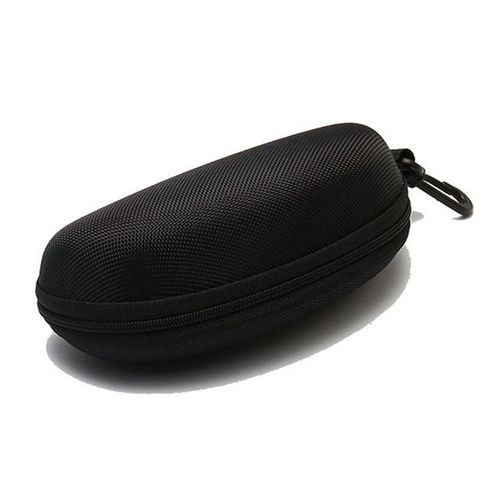 Convenient black sunglasses case, pressure-resistant flat mirror glasses case, zipper box hook sunglasses case, unisex