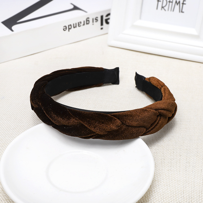 Headwear Headband Gold Velvet Twist Braid Head Buckle Velvet Headband display picture 5