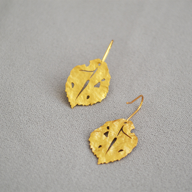 Elegant Retro Leaf Copper Plating Drop Earrings display picture 5