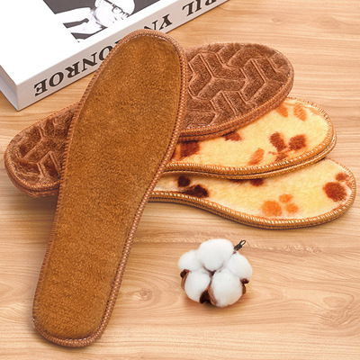 义乌日用百货鞋子配件厂家批发毛绒绒暖羊羔绒仿皮毛冬天保暖鞋垫|ru