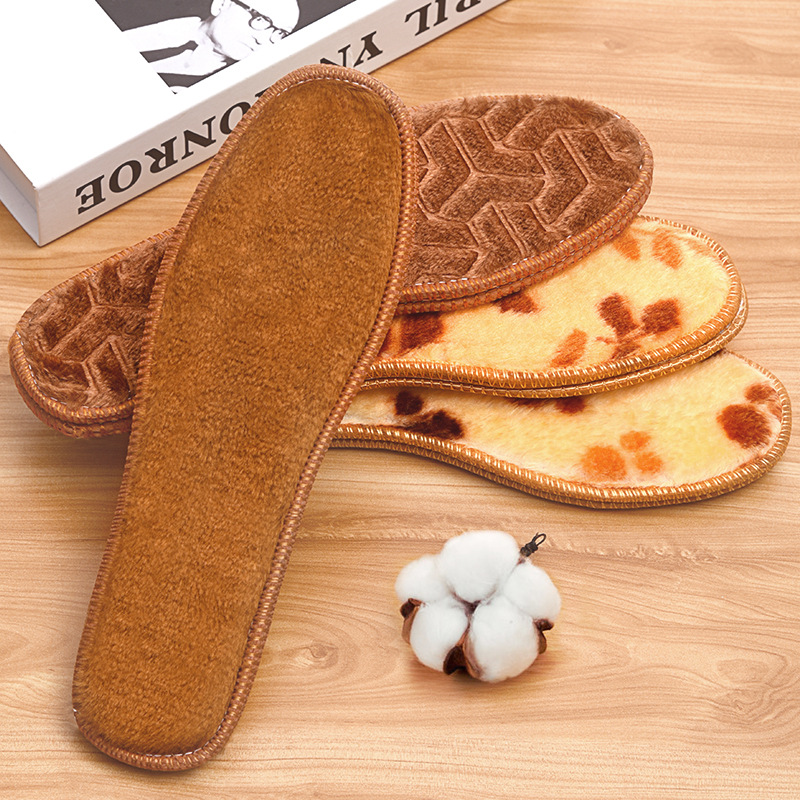 义乌日用百货鞋子配件厂家批发毛绒绒暖羊羔绒仿皮毛冬天保暖鞋垫|ru