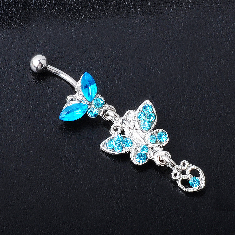 Fashion Piercing Jewelry Bows Diamond-studded Alloy Navel Rings display picture 4