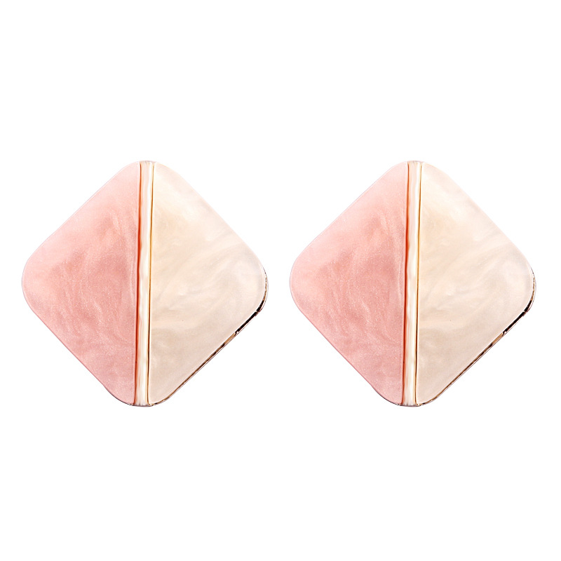 Wholesale Jewelry Retro Color Matching Rhombus Stitching Earrings Nihaojewelry display picture 4