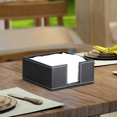 Creative leather restaurant square tissue box napkin box square handkerchief hotel restaurant paper towel holder storage box LOGO