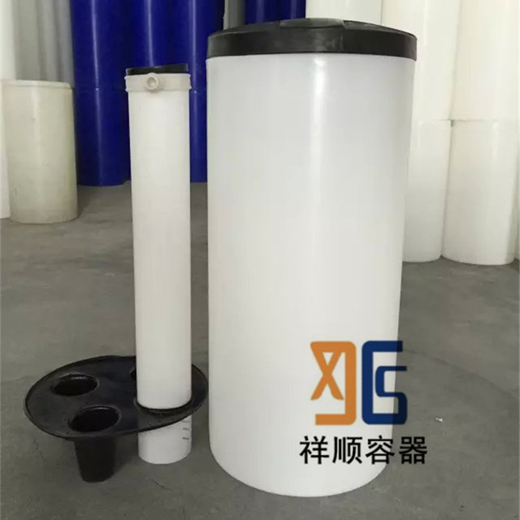 MT-100L盐桶 100升塑料圆形盐箱水处理pe溶盐箱 白色圆柱水桶