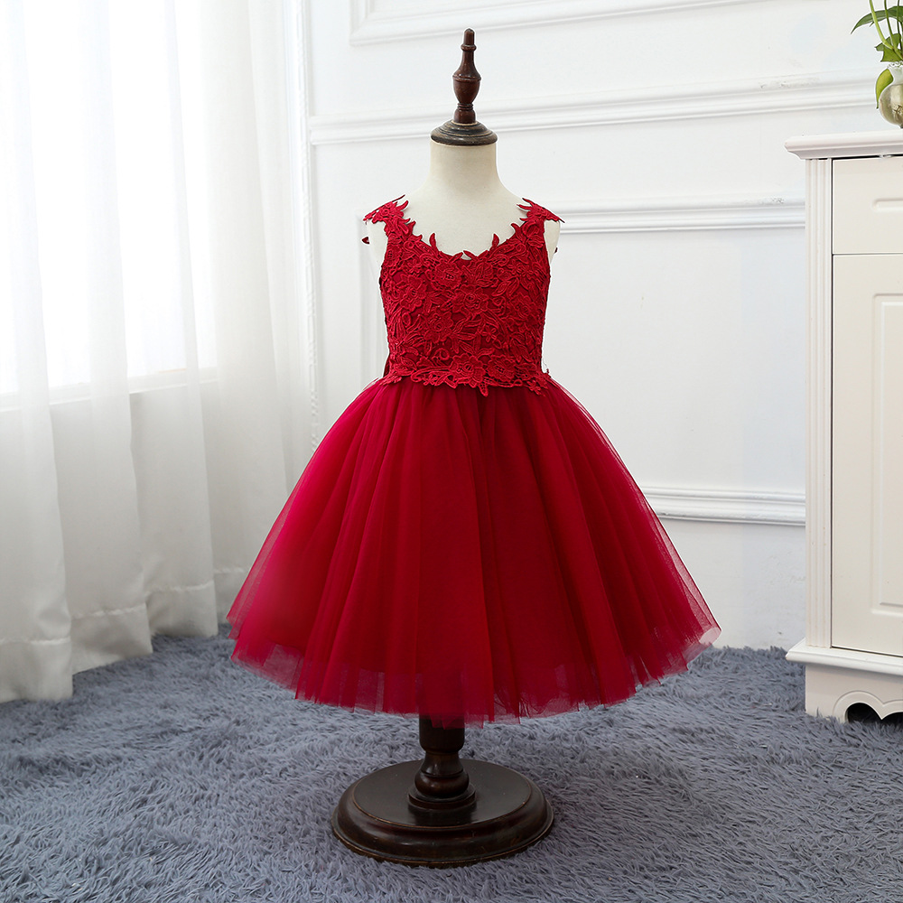 girls red tulle dress