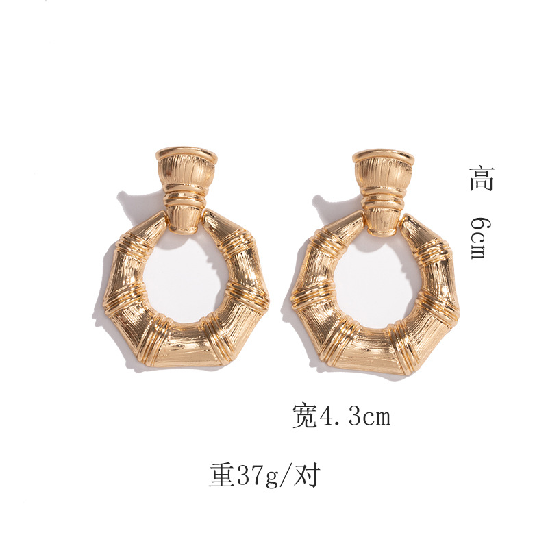 New Fashion Trendy Retro Exaggerated Bamboo Women's Earrings For Women display picture 7