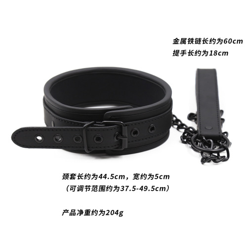 Factory store wholesale sexy flirting supplies leather neck gaiter traction collar necklace necklace dog chain foreign trade supply