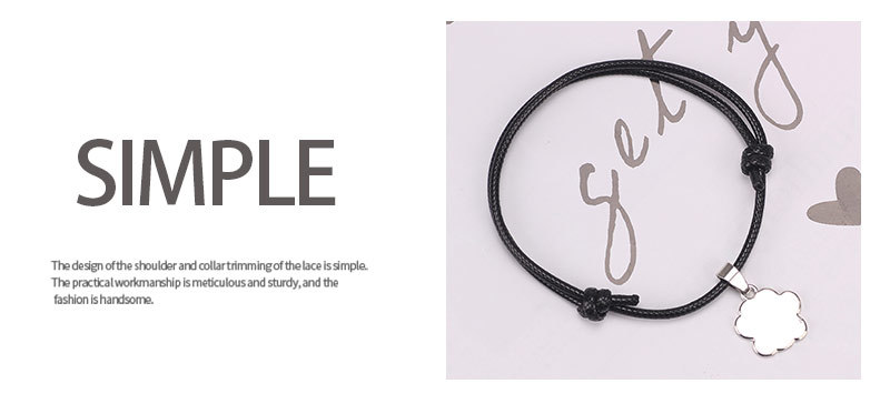 Black and White Dog Paw Print Bracelet Image 3