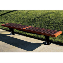 户外公园椅不锈钢休息长凳子实木公园长条椅景观园林室外休闲坐凳