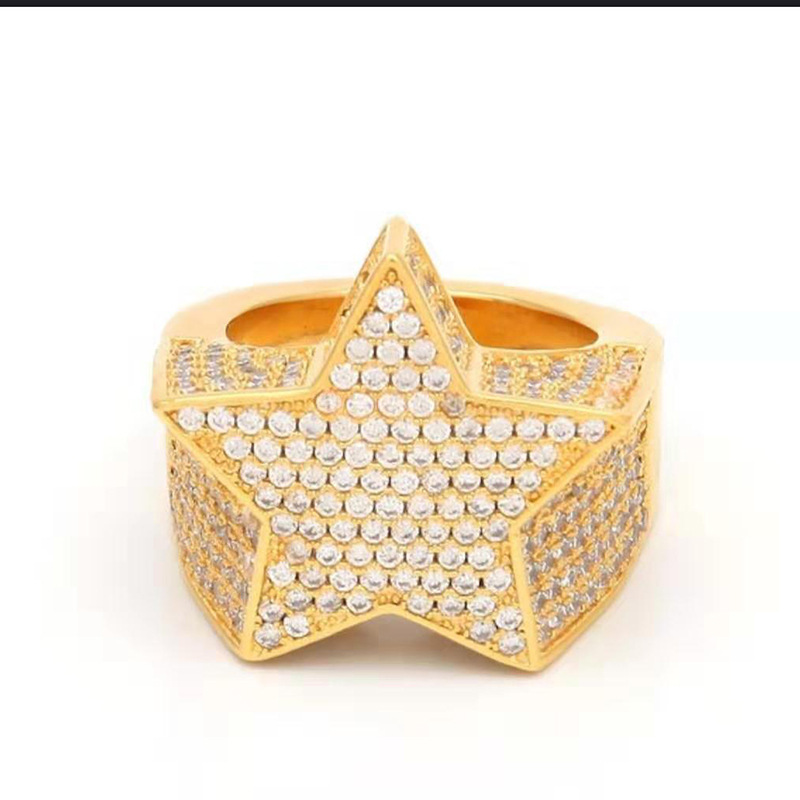 Alloy Material Star Pattern Vacation Star Alloy Plating Men's Rings Men Band Rings