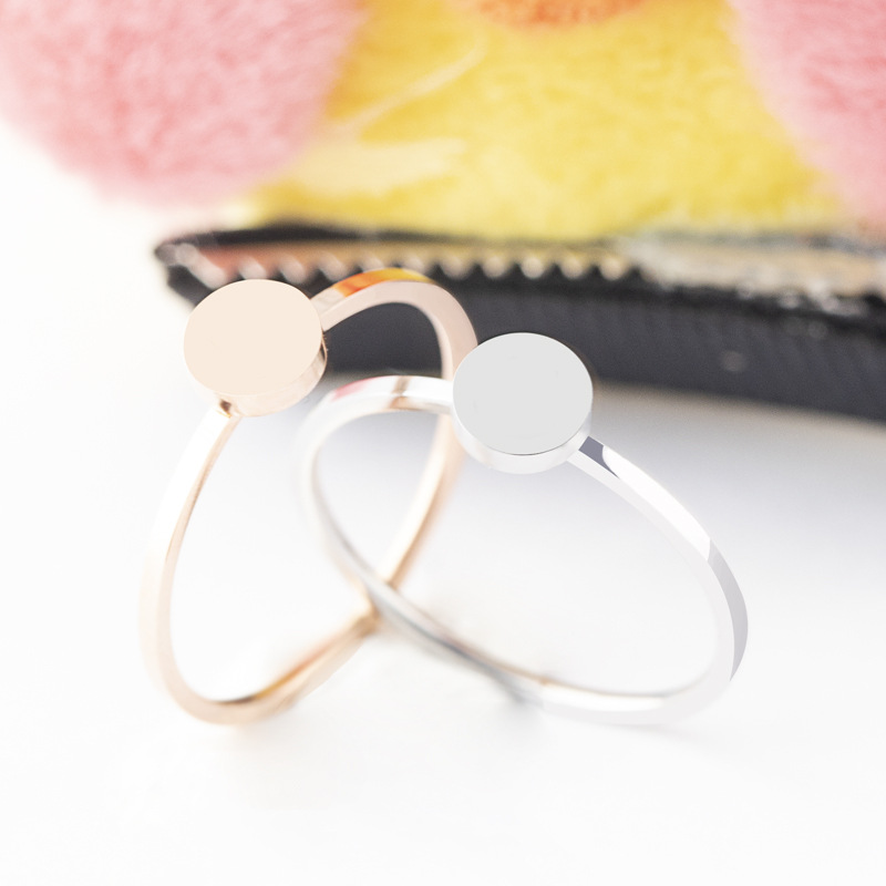 韩版新款 高端大气大方单环头圆形戒指 新品戒指 可爱 钛钢货源|ru