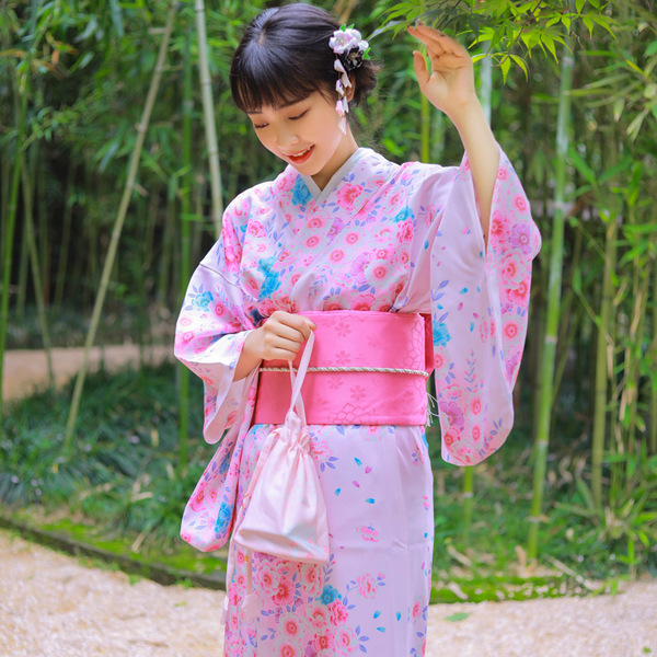 Japanese kimono women’s formal kimono wrinkle resistant and iron free small pattern kimono