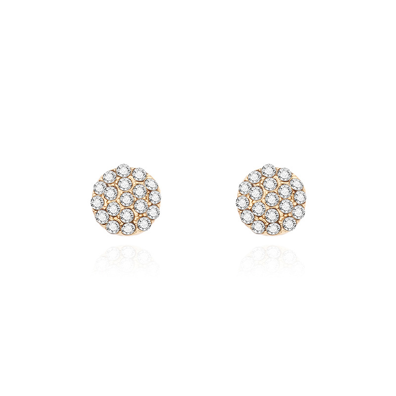 Fashion design jewelry simple geometric round rhinestone Korean wild alloy womens earringspicture2