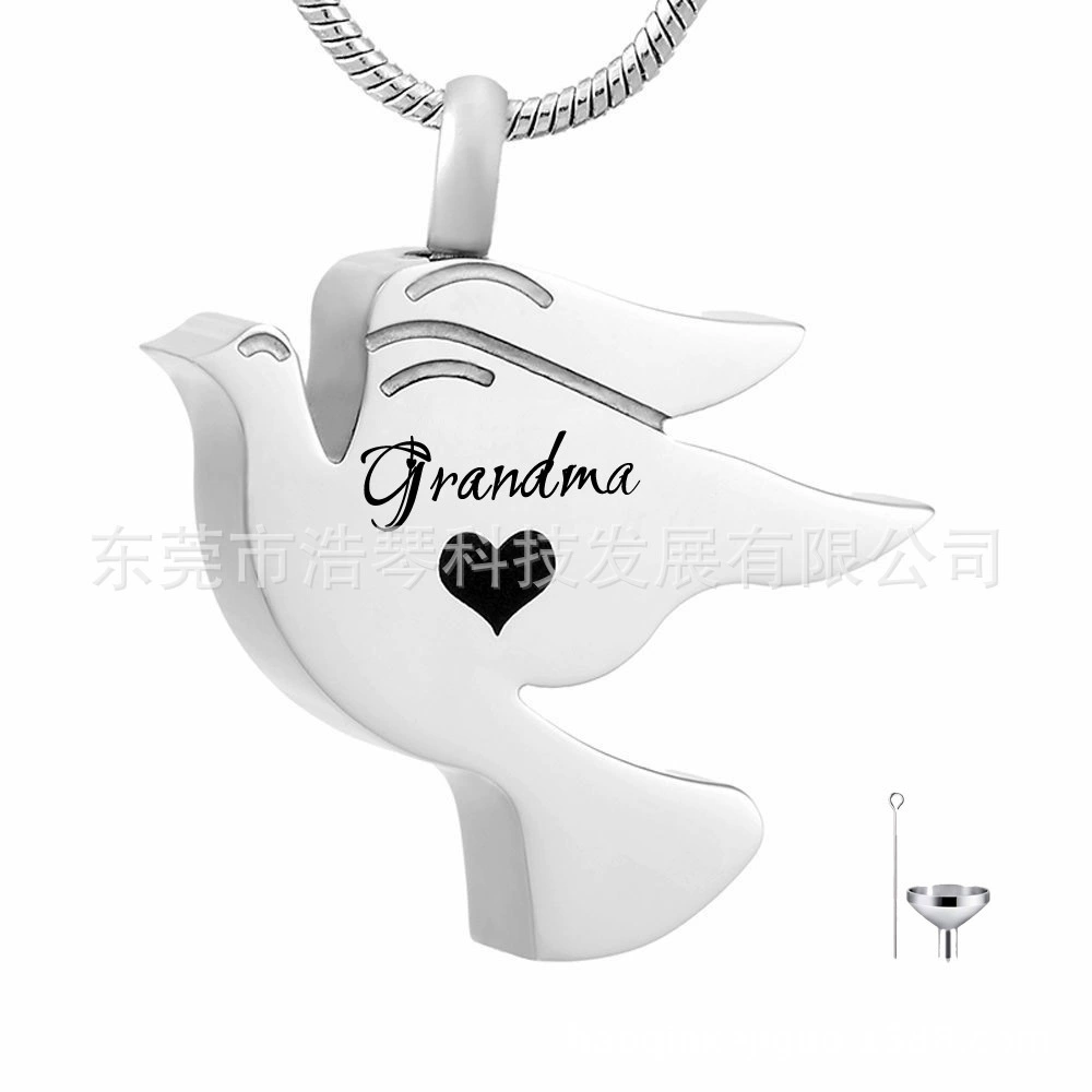 Титана стали ювелирные изделия мира голубь пепел шкатулка кулон памятные родственники бабушка пепел ожерелье флакон духов ювелирные изделия