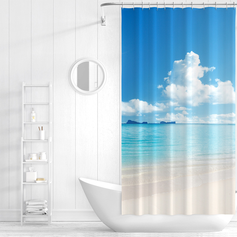 Amazon Hot Sale Simple Polyester Printed Shower Curtain Waterproof European Style Bathroom Partition Shower Curtain Customized to Customize Amazon Hot Sale Simple Polyester Printed Shower Curtain Waterproof European Style Bathroom Partition Shower Curtain Customized to Customize