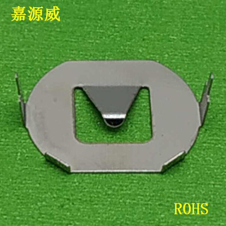 厂家直销CR1632四脚电池扣 直角插件电池架 锰钢镀镍电池弹片