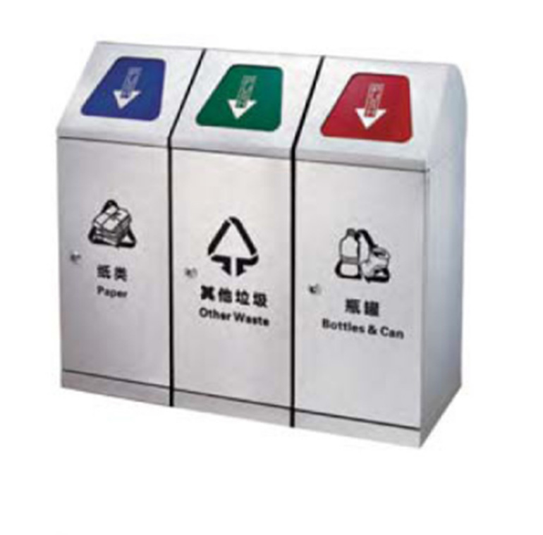 厂家直销不锈钢垃圾桶室外分类垃圾桶大容量三分类环保分类垃圾桶