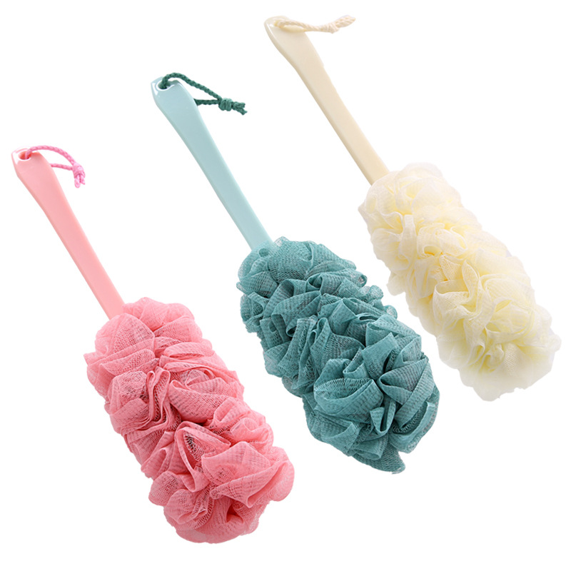 Large Long-handled Shower Brush, Scrubbing Shower Brush With Bath Flowers, Bathroom Bath, Scrubbing Brush, Shower Scrub