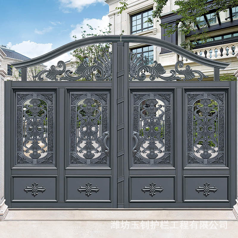 Villa aluminum alloy door aluminum Art double open anti-theft door European iron art aluminum Art courtyard door factory supply Villa aluminum alloy door aluminum Art double open anti-theft door European iron art aluminum Art courtyard door factory supply