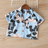 Children’s suit men’s and women’s Korean floral shirt + pants children’s two piece set