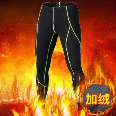 Tight trousers Autumn and winter Plush thickening trousers motion train Leggings run football Basketball trousers Fitness pants