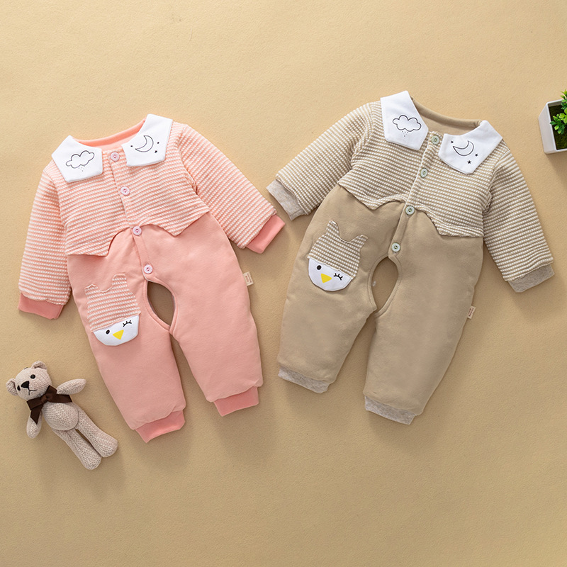 新生儿和尚服2020年新款0-1岁宝宝夹棉连体衣婴幼童哈衣秋冬爬服