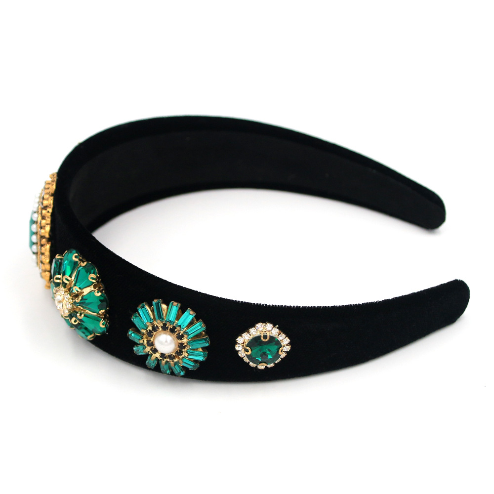 Hot Selling Fashion Temperament Gemstone Crystal Two-color Personality Headband Wholesale display picture 6