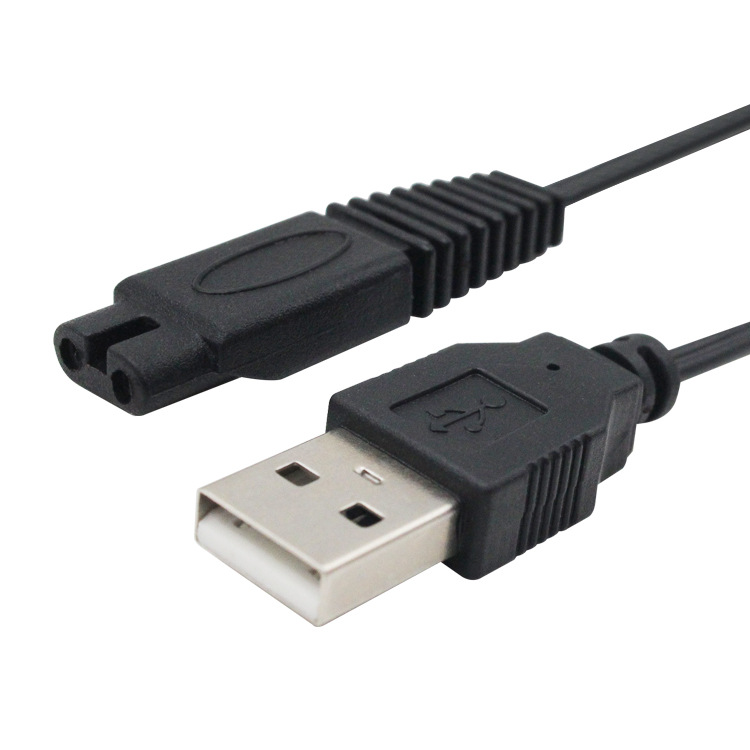USB数据线转8字尾电源线 USB剃须刀DC电源线 剃毛器电源线