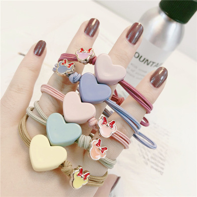 韩国亚克力爱心橡皮筋头绳发饰马尾扎头发绳小清新蝴蝶结发圈女