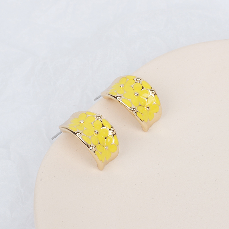 10g Weight Earrings Classification Wedding, Travel Occasion Women'S Gender White, Pink, Red, Yellow, Black Color Fashion New Colorful Exaggerated Women's Earrings 6