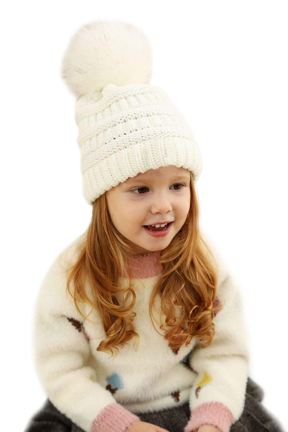 Children Unisex Cute Solid Color Pom Poms Wool Cap display picture 5