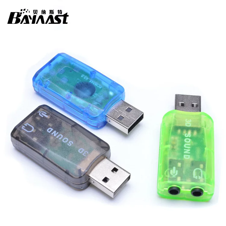 USB звуковая карта внешняя 5.1 с микрофонным разъемом для ноутбука
