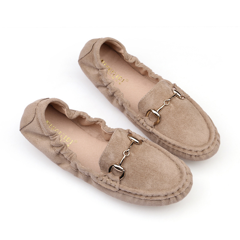 Mocasines para mujeres 2023 primavera y otoño estilo coreano versátil más tamaño de fondo suave zapatos planos para mujeres embarazadas zapatos de trabajo negro 41-43