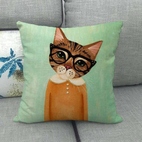 Lemon cat linen cushion cover cross-border platform source etc direct sales 765