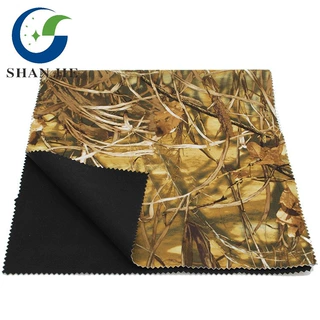 全涤桃皮布TPU三合一复合摇粒绒水草迷彩印花秋冬户外服装面料