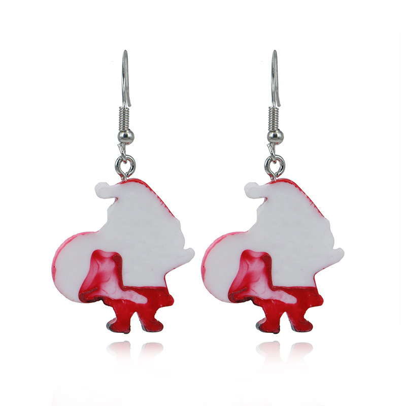 Cute Cartoon Acrylic Colored Santa Gift Earrings display picture 3