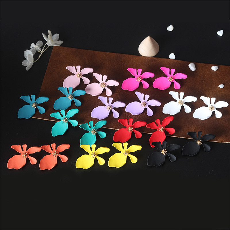 20g Weight Earrings Event & Party Supplies 1 Pair Fashion Flower Alloy Stoving Varnish Women's Ear Studs