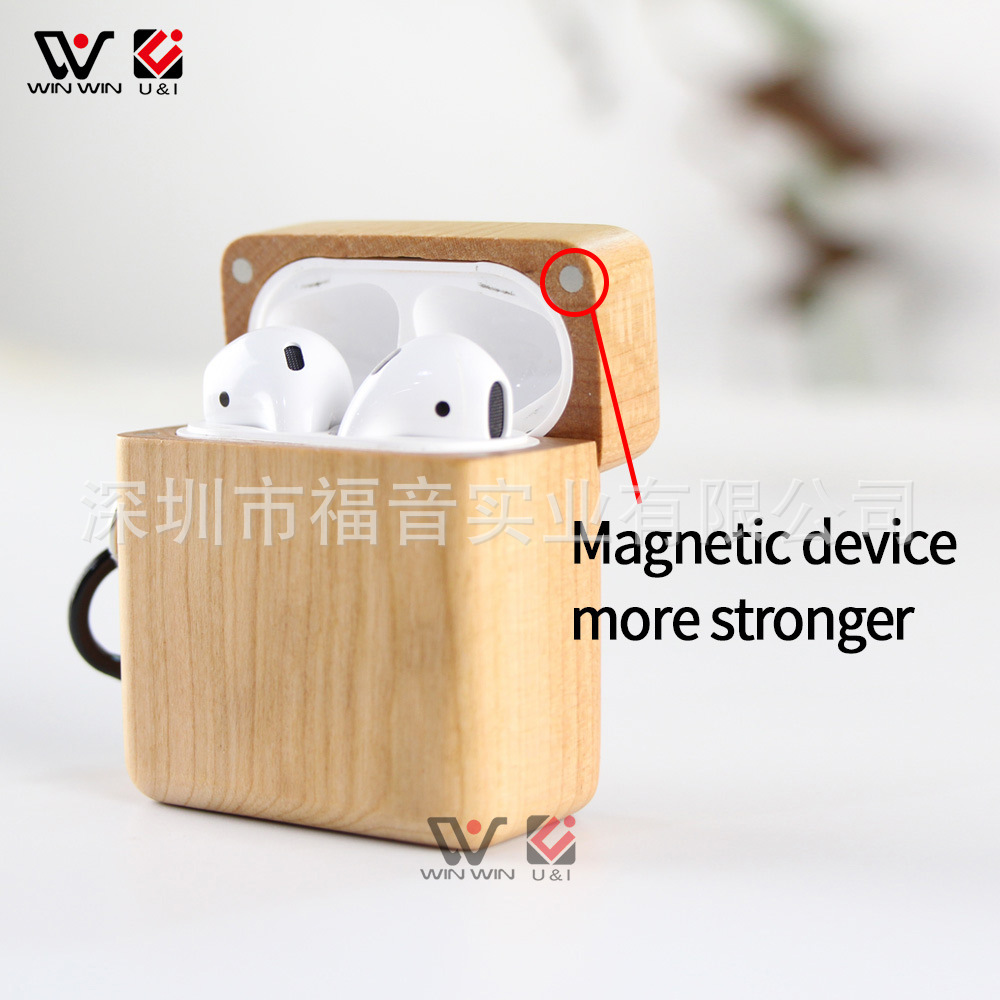 木制airpods耳机保护套适用苹果耳机壳防滑耐摔airpods实木盒跨境|ms