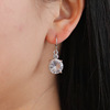 Fashionable zirconium for bride, crystal earings, earrings, necklace, chain, metal set, accessory, jewelry