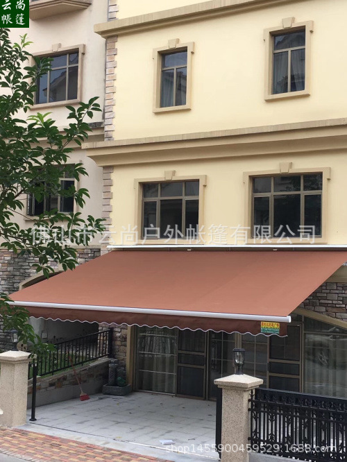 手摇曲臂伸缩式雨搭商铺门头遮阳篷商用阳台庭院户外折叠屋檐雨棚-阿里巴巴