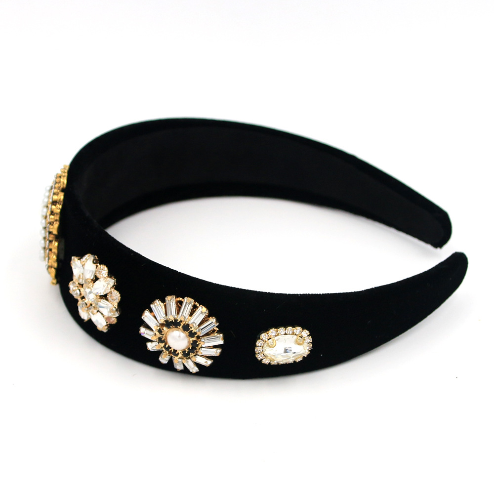 Hot Selling Fashion Temperament Gemstone Crystal Two-color Personality Headband Wholesale display picture 3