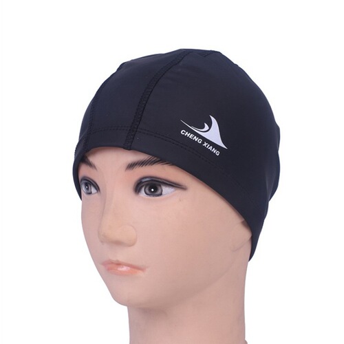 Adult men and women comfortable long hair professional PU coated waterproof fashionable head-protecting ear protection swimming cap factory direct sale