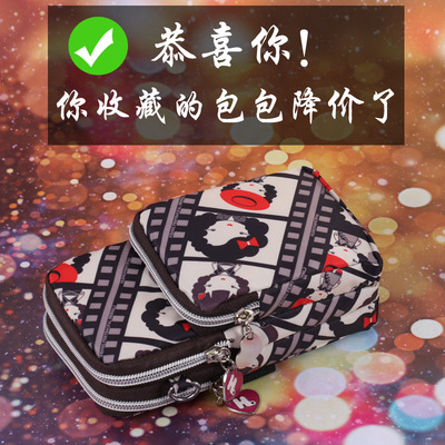 2019新款韩版手机包女士斜跨迷你单肩挂脖跑步运动臂包帆布零钱包|ms