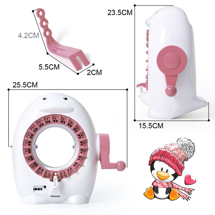 Pingüino vertical mano tejer máquina de lana DIY bufanda tejer máquina sueño tejer máquina tejer lana máquina Morandi color